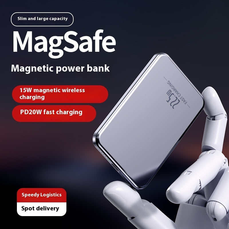 MagSafe Magnetic 15W Power Bank with 10000mAh Capacity and Alloy Shell