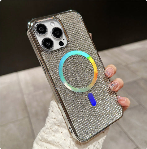 Diamond Magnetic Phone Case with Rhinestone Electroplating in Multiple Colors