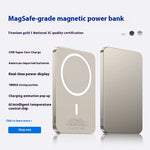 Magnetic Wireless Power Bank with 10000mAh Capacity and Creative Design - Titanium Gold / 5000 MA