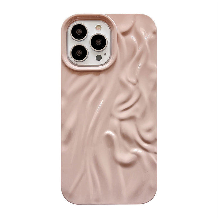 Ins Solid Color Water Ripple TPU Phone Cases for iPhone 17 Series