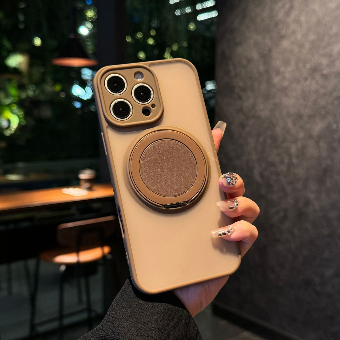 Frosted Magnetic Rotating Phone Case with Shockproof and Anti-Fall Features