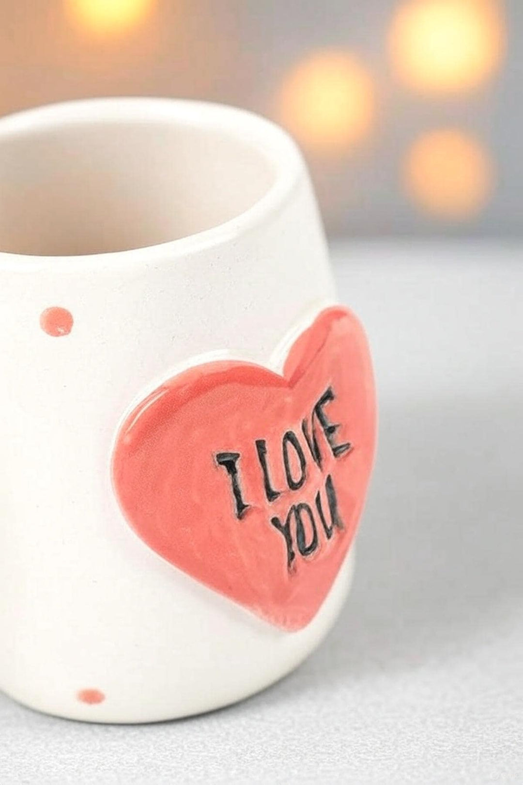 Handmade 3D I Love You Ceramic Mug 400ml Capacity for Valentine’s Day - Teleplus Valentine ceramic mug valentine’s day