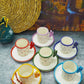 Handmade Cactus Turkish Coffee Cup Set for 6 with Boho Design - cactus turkish coffee handmade perfect gift
