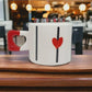 Handmade Ceramic Heart Mugs Set with Red Design for Elegant Gifts - ceramic heart mugs handmade red design
