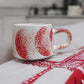 Handmade Ceramic Lips Mug with Red Kiss Print in Pop Art Style - Design handmade ceramic lips mug pop art style