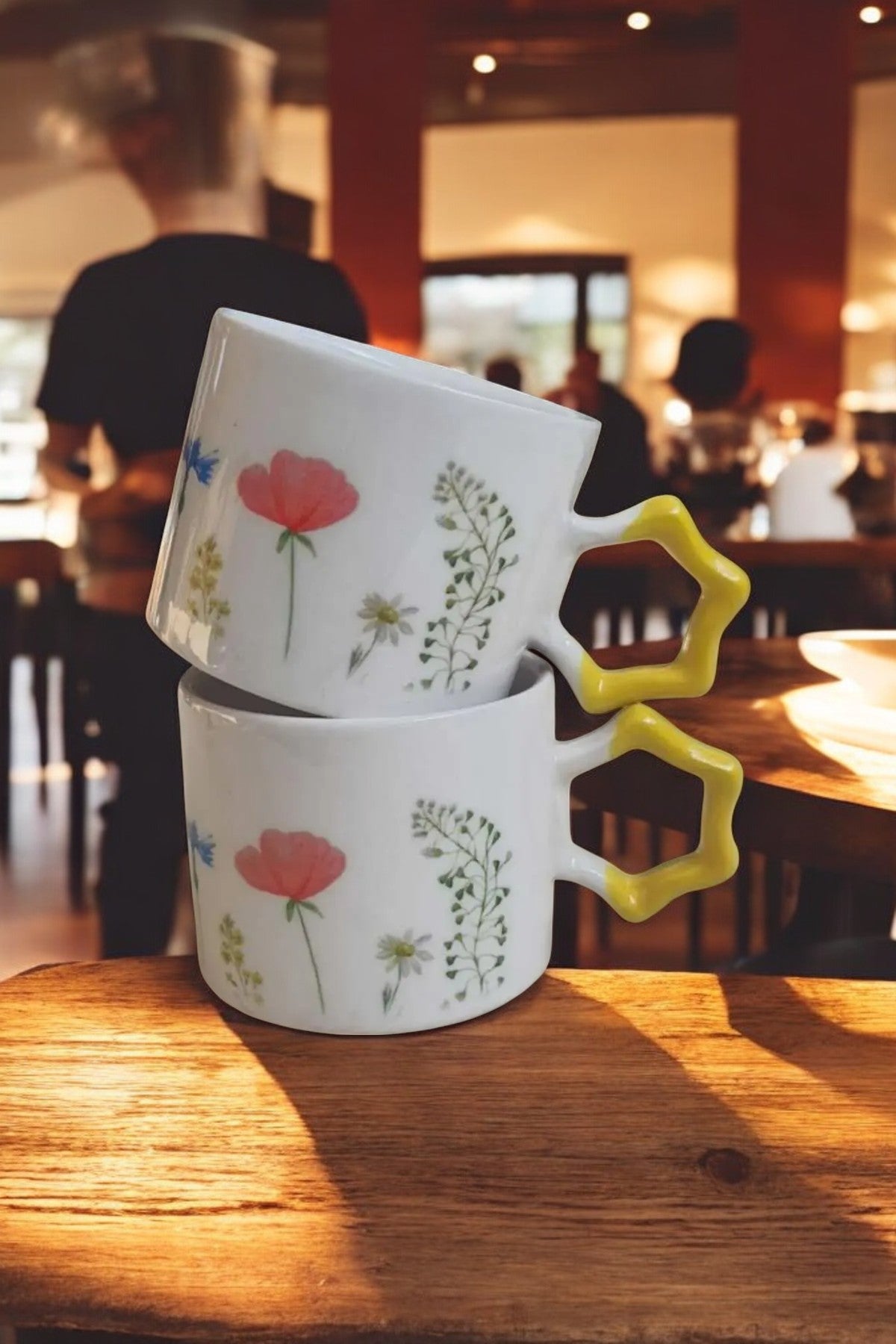 Handmade Ceramic Mugs with Floral Designs for Garden Lovers and Spring Decor - handmade ceramic mugs floral ceramics