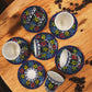 Handmade Embossed Coffee Cup Set for Turkish or Espresso - handmade embossed coffee turkish cup