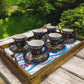 Handmade Embossed Coffee Cup Set for Turkish or Espresso - handmade embossed coffee turkish cup