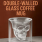 Handmade Skull Double Wall Glass Cup for Coffee Tea or Cocktails - Teleplus and handmade skull double gothic decor