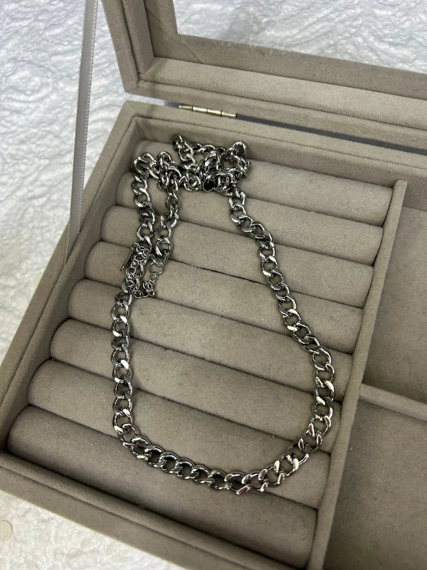 Stainless Steel Men Arpa Chain Necklace 55 cm