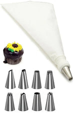 10-Piece Piping Bag Set Cake Cream Decorating Bags with Stainless Steel Nozzles