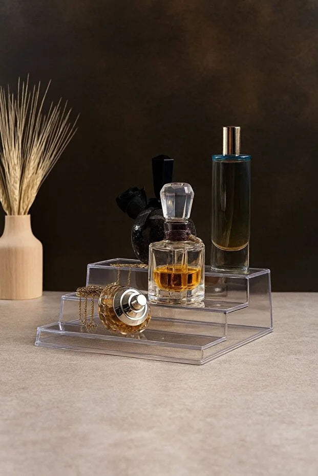 3-Tier Spice Cosmetic Stand Acrylic Display Rack Stylish Practical Organizer