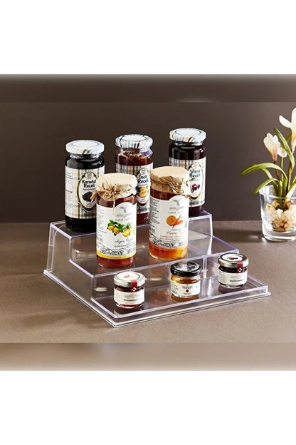 3-Tier Spice Cosmetic Stand Acrylic Display Rack Stylish Practical Organizer