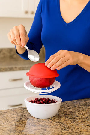 Olivya Pomegranate Deseeder with Lid Easy Pomegranate Peeler Seed Remover Tool