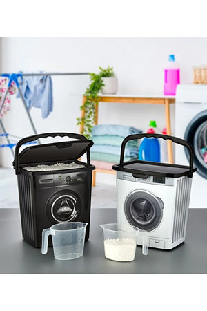 5 Liter Laundry Detergent Storage Container with 2 Measuring Cups Washing Powder Storage Box with Lid and Handle