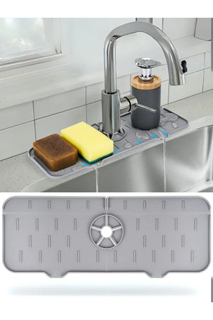 Silicone Faucet Mat Waterproof Sink Splash Guard Drip Catcher Organizer Mat