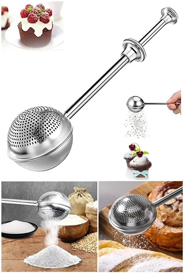 Practical Stainless Steel Flour Cocoa Powdered Sugar Sifter Tea Infuser Strainer Multi Use Kitchen Sieve