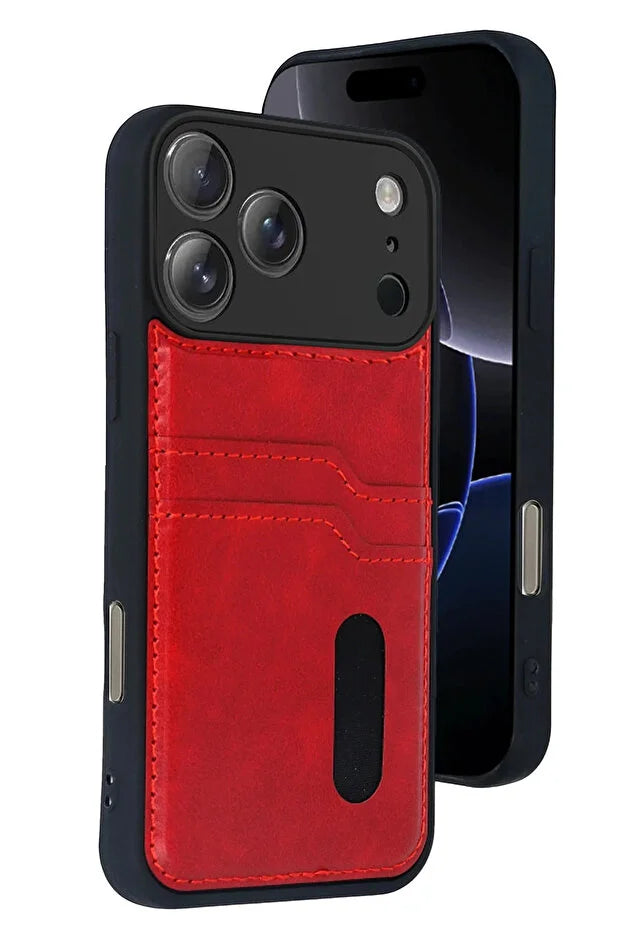 iPhone 17 Pro Max Leather Wallet Case with Card Slots PU Flip Cover Magnetic Closure Shockproof Protective Phone Case