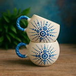 Set of 2 Handmade Ceramic Mugs for Turkish Coffee and Espresso - handmade ceramic mugs turkish coffee artisan elegance