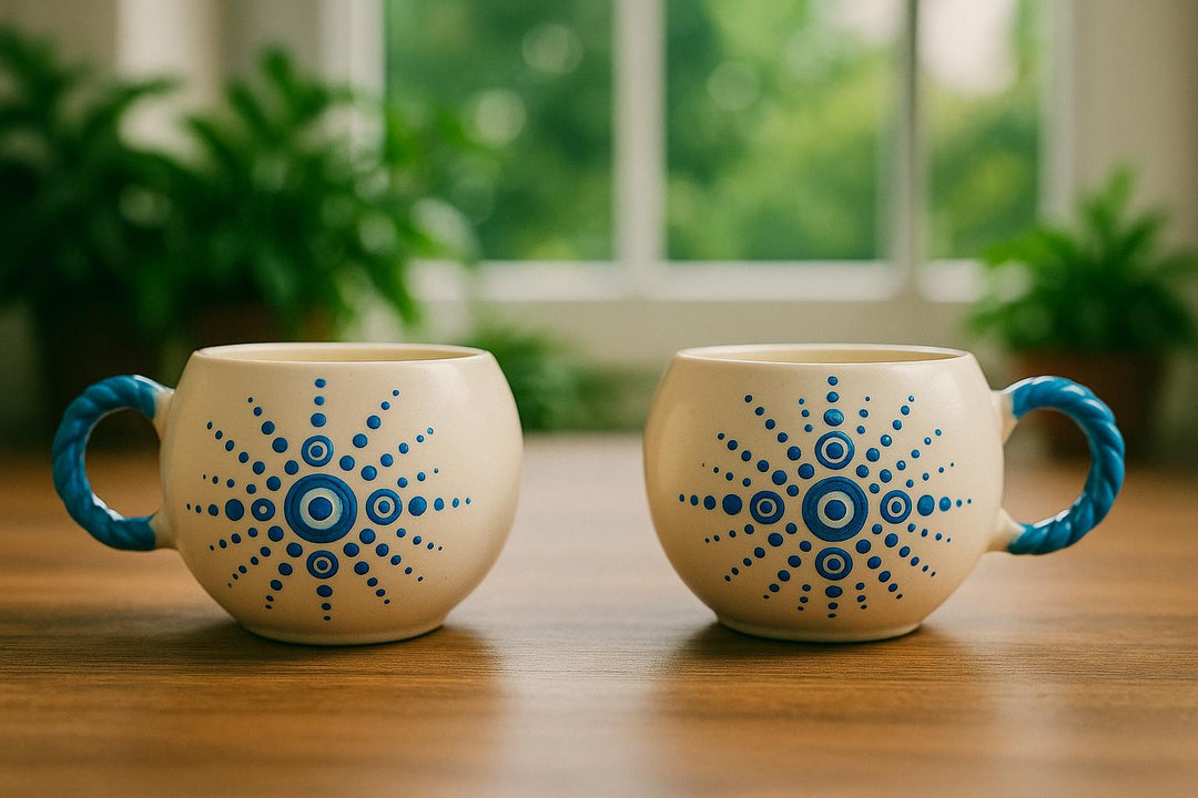 Set of 2 Handmade Ceramic Mugs for Turkish Coffee and Espresso - handmade ceramic mugs turkish coffee artisan elegance