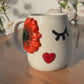 Set of 2 Handmade Embossed Flower Face Mugs 400ml for Unique Coffee Experience - Teleplus embossed flower face handmade
