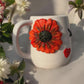 Set of 2 Handmade Embossed Flower Face Mugs 400ml for Unique Coffee Experience - Teleplus embossed flower face handmade