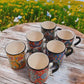Set of 6 Handmade Ceramic Ethnic Mugs for Cultural Home Decor - handmade ceramic ethnic mugs cultural charm