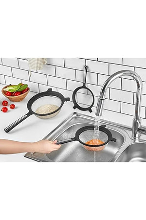 Clip-On Fine Mesh Strainer 17 cm Pot Attachment Sieve Flour Sifter Kitchen Colander