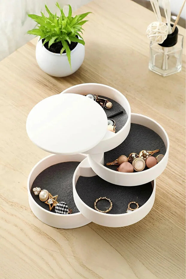 4 Compartment Jewelry Organizer Elegant Jewelry Accessory Storage Box