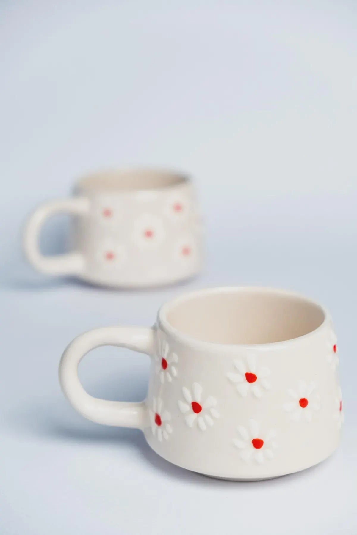 Unique Handmade White Daisy Mug Set for Floral Kitchen Decor - handmade white daisy mug set floral kitchen decor